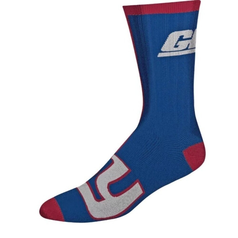 New York Giants Mens Size 5-10 Womens 6-11 Big Time Primary Casual Crew Socks